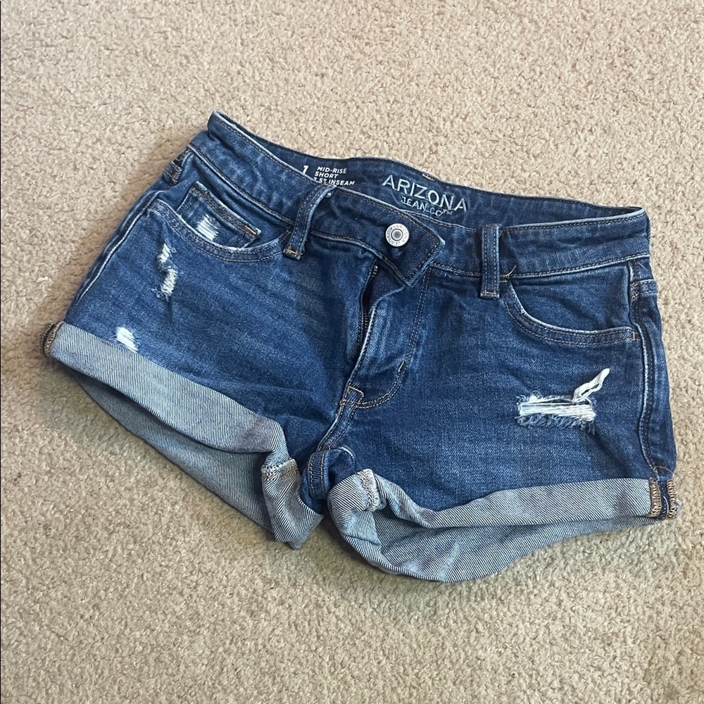 Arizona Jean Company Women's Distressed Blue Jean Shorts